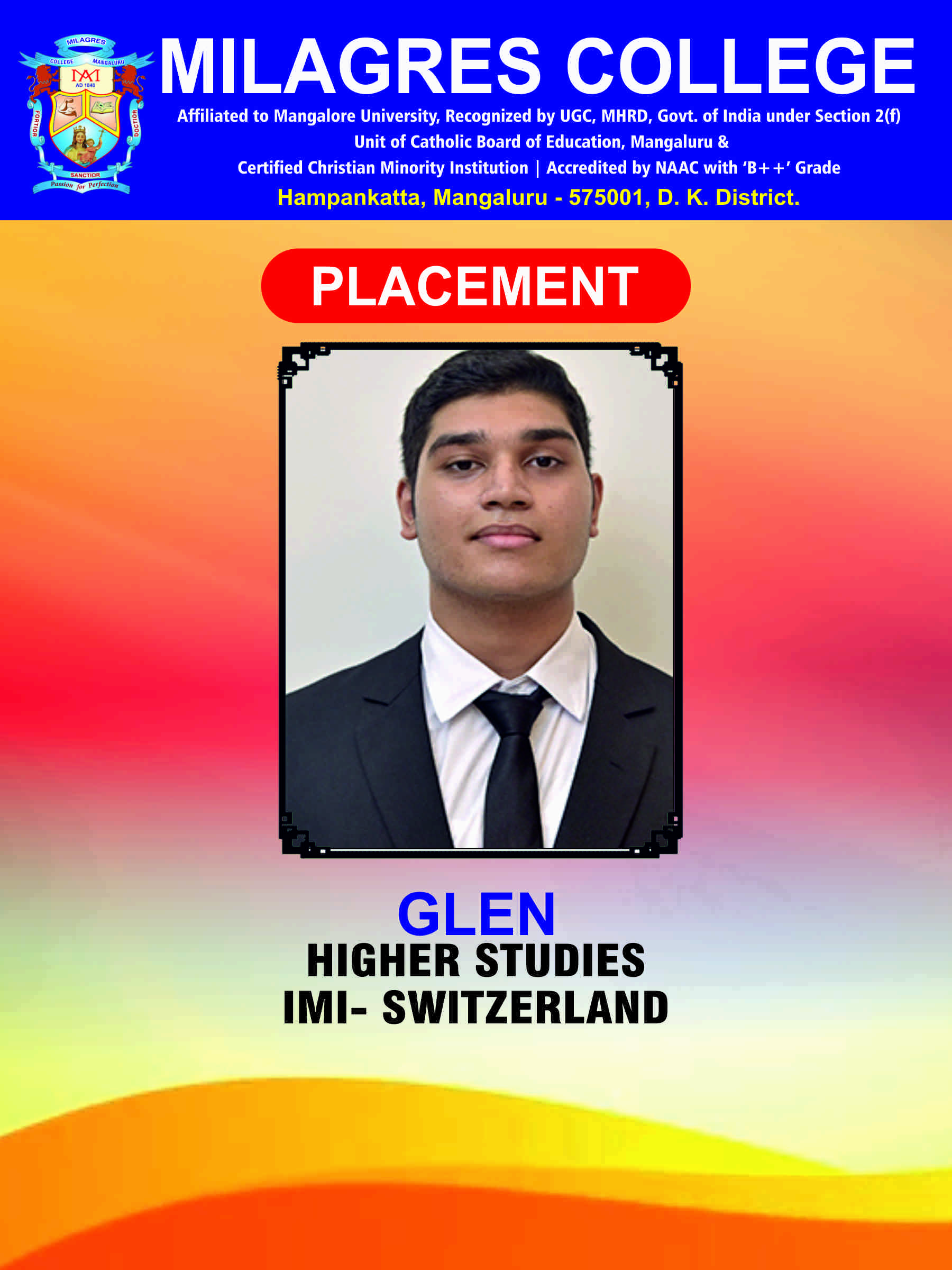 Successfully placed student